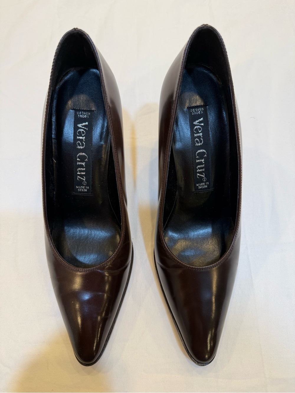 Women's Pointed Leather Heel in Dark Brown